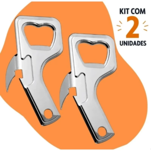 kit 2 Abridor de Latas em Aço Inox Resistente Manual Portátil Alta Durabilidade