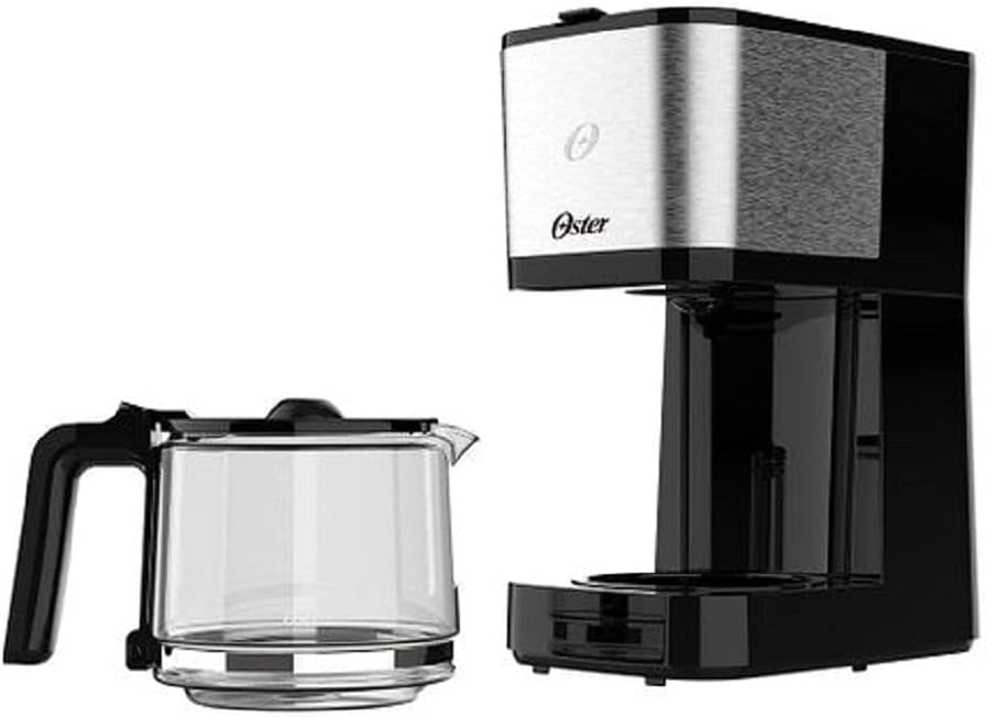 Cafeteira Oster Inox, 1,2L, 110V, Preto/Inox, 750W, OCAF600