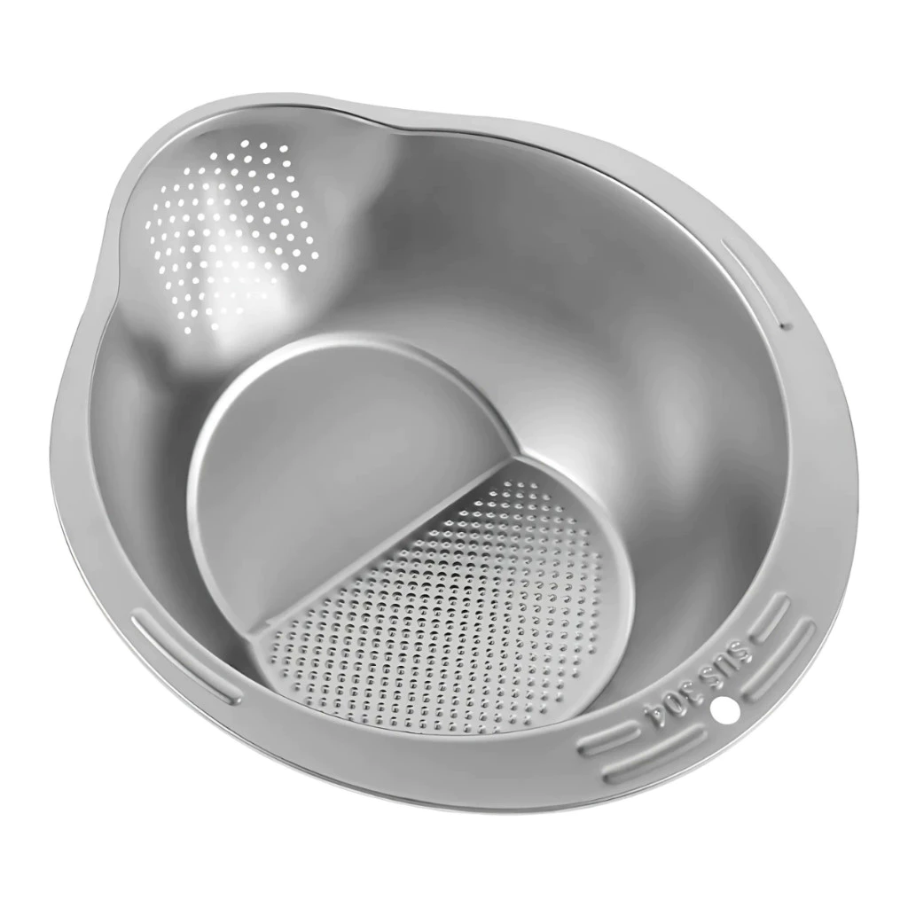 Escorredor de Cozinha Arroz Massa Legumes Multiuso 27cm em Aço Inoxidável
