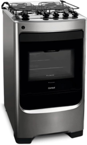 Fogão Consul 4 bocas cor Inox com acendimento automático – CFO4NAR BIVOLT