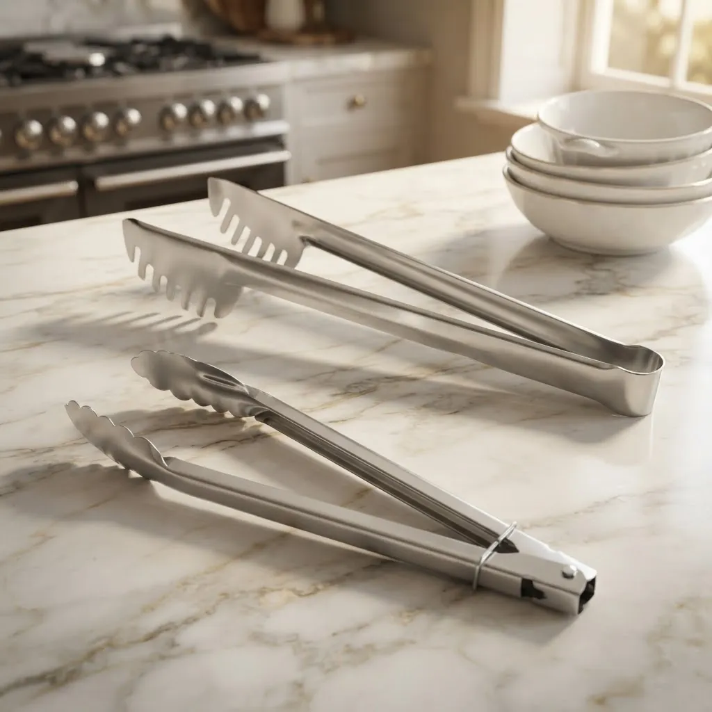 Kit 2 Pegadores Inox De Salada Carne Culinaria