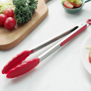 Pegador De Silicone e Inox Para Carne Churrasco Salada Cozinha