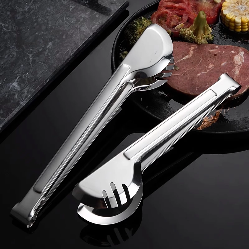 Kit 2 Peças Pegador Inox 23cm e 20cm para Salada Churrasco Massas Pegador Para Macarrão Para Cozinha