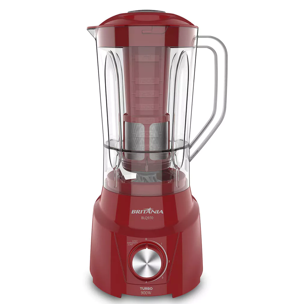 Liquidificador Britânia Turbo 900W 2,6L Vermelho BLQ970V