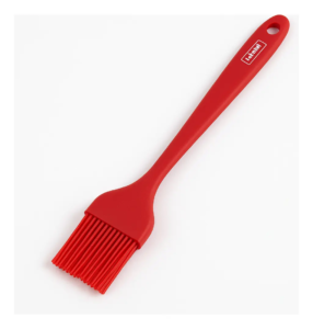 Pincel Culinário de Silicone 25cm Para Bolos Carnes e Massas Vermelho
