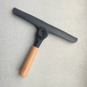 Rodo de Pia Dobrável em Silicone com Cabo de Bambu Ecológico Limpa Diversas Superfícies Preto Branco