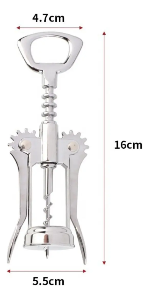 Abridor De Garrafa Saca Rolhas Vinho Inox Profissional