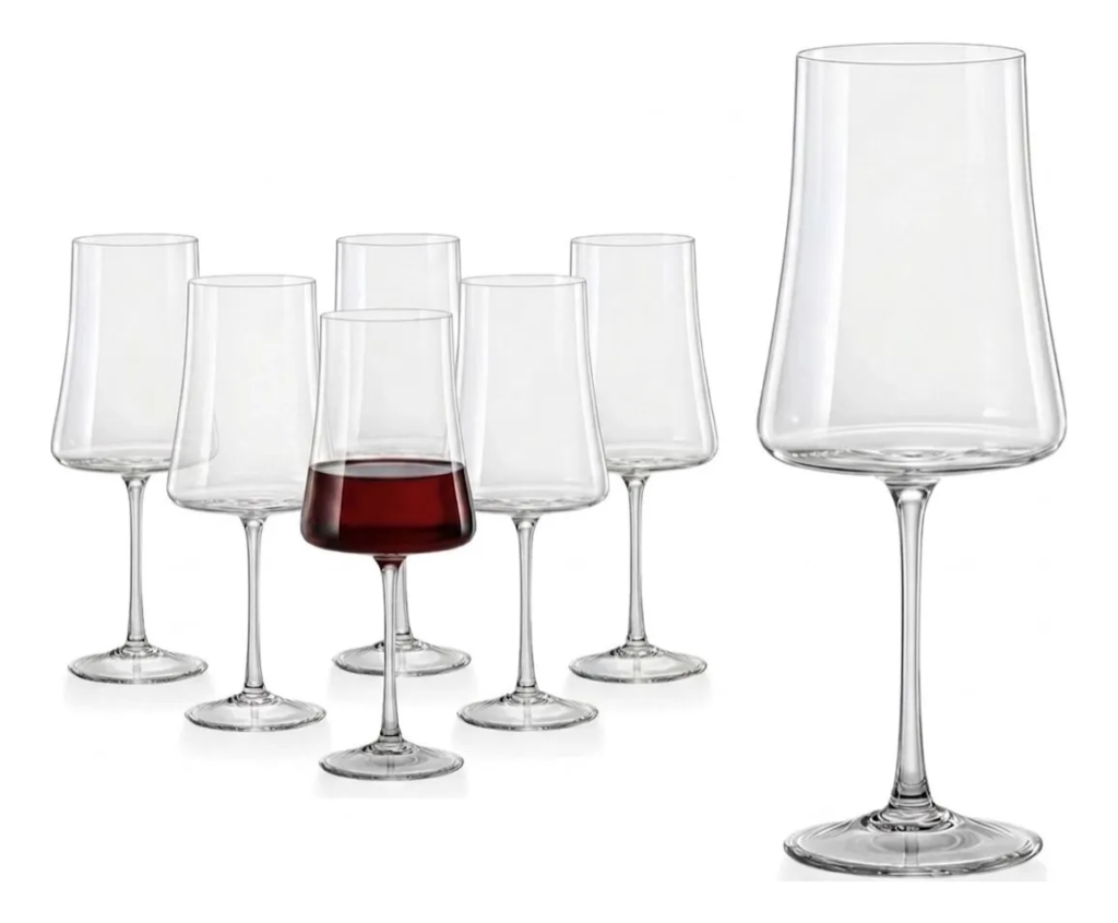 Jogo 6 Taças Cristal Titanium Vinho Tinto 560ml Xtra