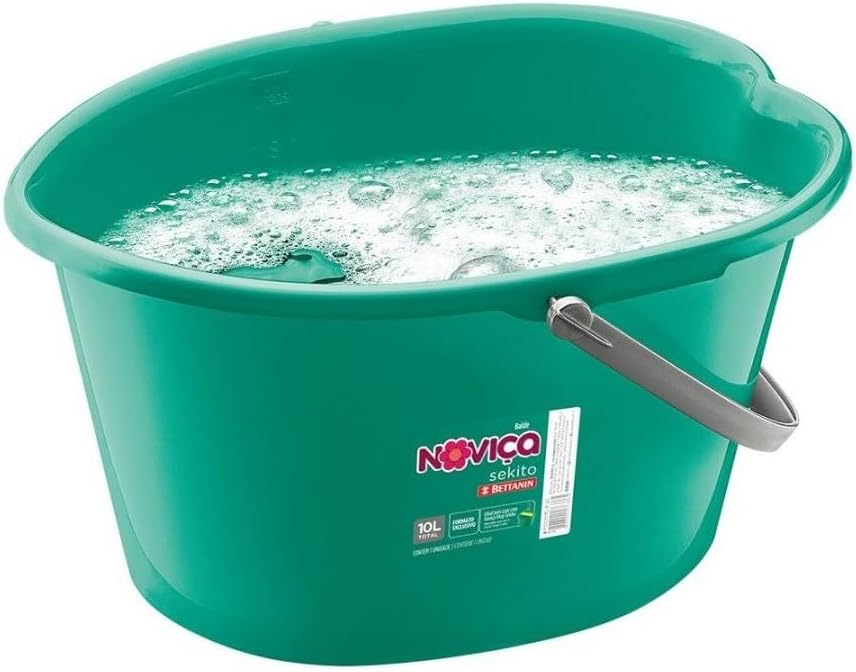 Balde Plástico Sekito de 10 Litros com Régua de Litragem, Cor Verde, Bettanin