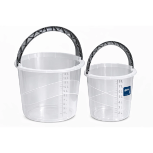 Kit 2 Baldes 14 e 8 Litros Com Alça Resistente Transparente Cozinha Lavanderia Limpeza Giotto