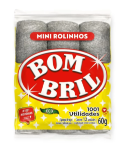 LA DE ACO BOMBRIL MINI ROLINHOS COM 12 UM