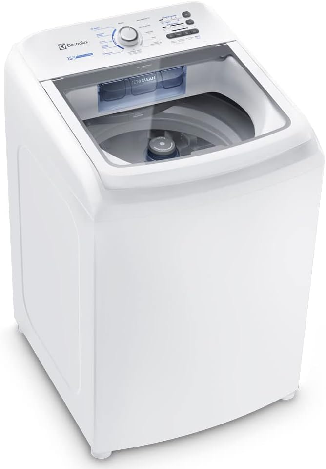 Máquina de Lavar Electrolux 15kg Branca Essential Care com Cesto Inox e Jet&Clean (LED15) – 127V