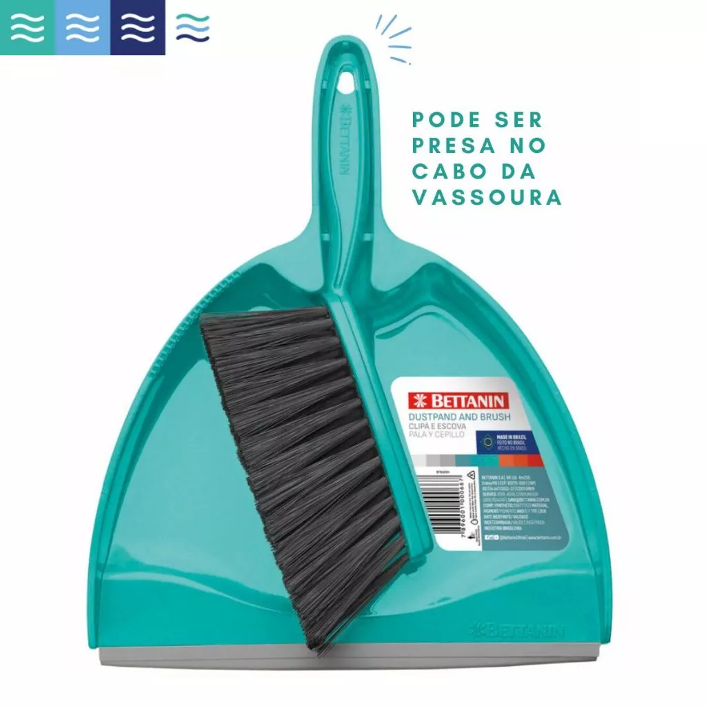 Pá de lixo com vassoura de mão Clipá