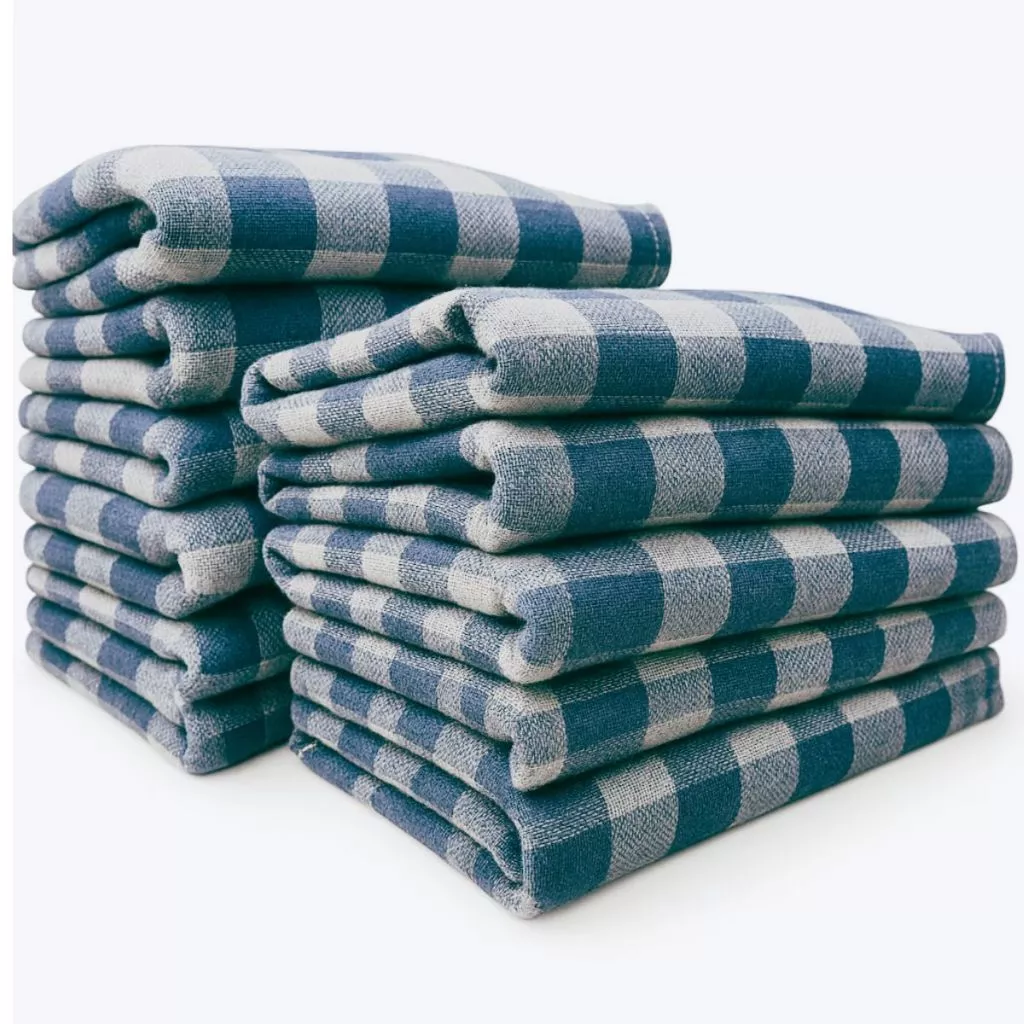 Kit 5, 10 Ou 20 Panos de Chão Azul 70×40 Extra Grande Grosso Saco Duplo Limpeza Cozinha