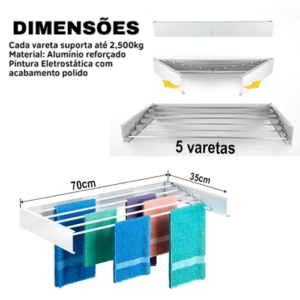 Varal Mágico Retrátil Ideal para Apartamentos e Casas Pequenas Prático Moderno e Menos Espaço