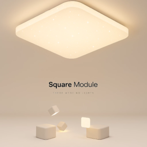 Luminária Plafon Borda Infinita 18W Sobrepor Efeito Estrelado Multicor