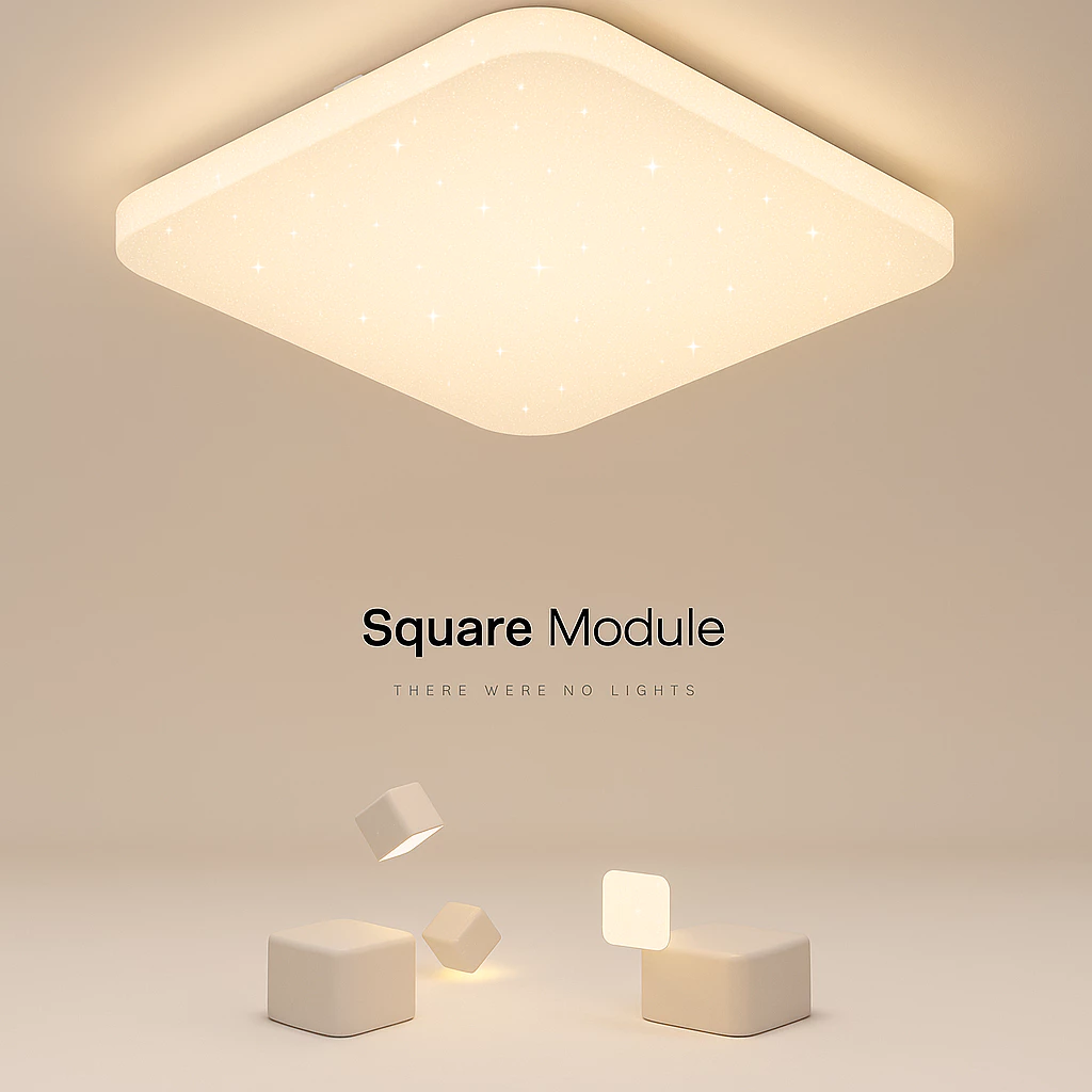 Luminária Plafon Borda Infinita 18W Sobrepor Efeito Estrelado Multicor
