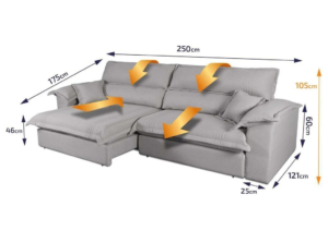 Sofá Retrátil Reclinável 2,50m Nivus Cinza c/ Molas Ensacadas – King House