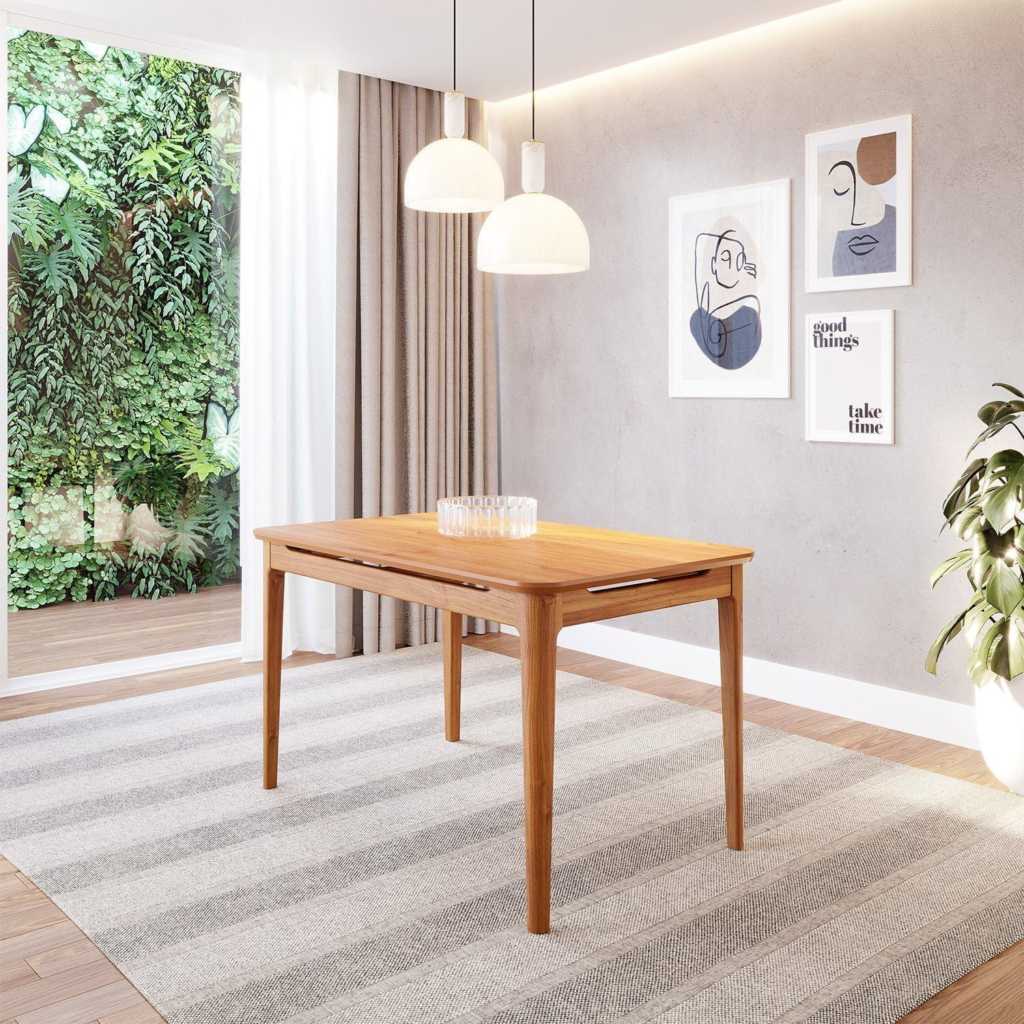 Mesa de Jantar 4 Lugares 130cm Miriti Cabecasa Madeiramadeira Caramelo