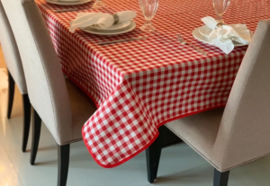 Toalha De Mesa Retangular 6 Lugares Xadrez 2,20m X 1,50m