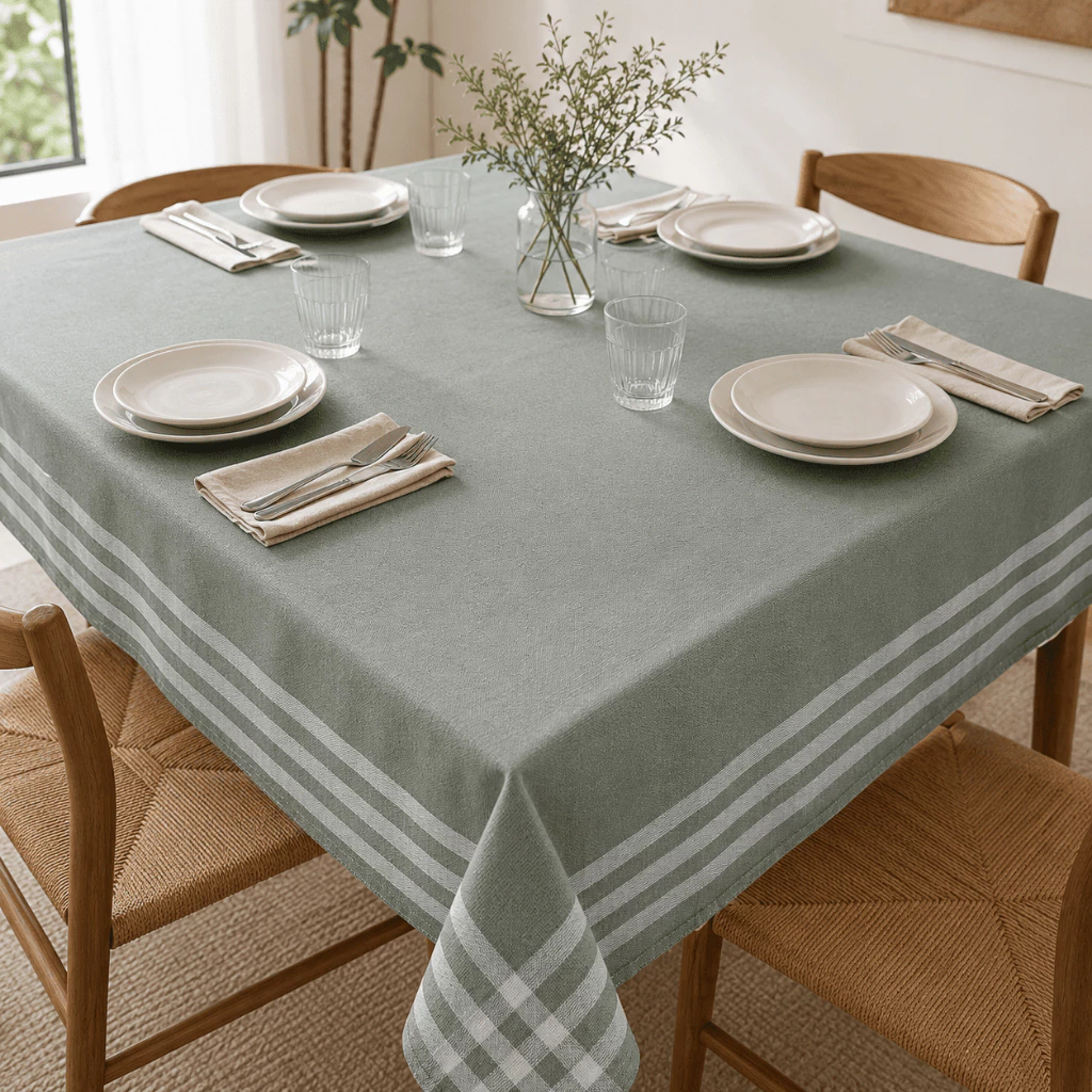 Toalha de Mesa Paris Santa Sofia Listrada Algodão Premium