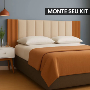 Kit Com Até 12 Peças Cabeceira Modular + Painel Ripado MDF Para Cama Box Casal King Queen