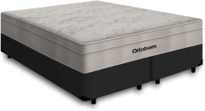 Cama Box Queen Preta + Colchão De Molas Ensacadas – Ortobom – AirTech SpringPocket 158x198x60cm