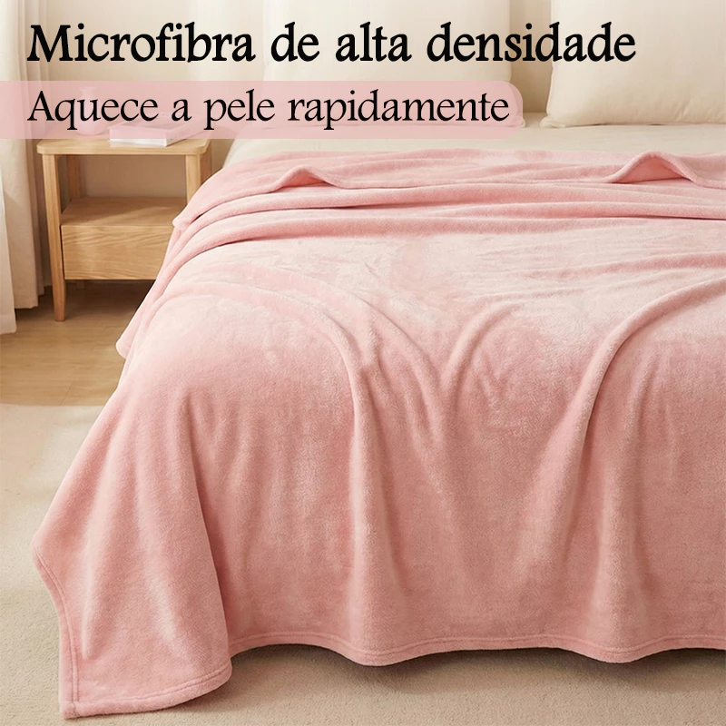 Cobertor Manta Microfibra Lisa Antialérgica Macio Quentinha Múltiplos Cores e Tamandos