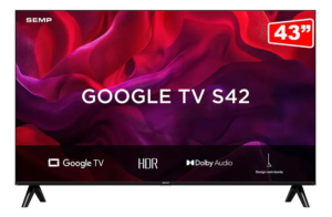 Smart Tv Semp 43 Polegadas Led Full Hd S42 Wifi Bluetooth Google Tv 2 Hdmi Hdr10 Dolby Audio 43s42