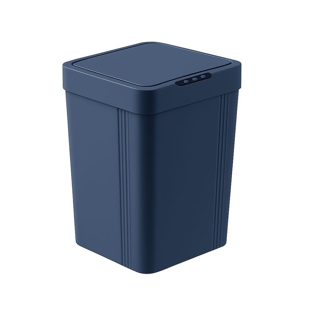 Lixeira Automática 13L com Sensor Inteligente Premium| Abertura por Aproximação | Ideal para Banheiro, Cozinha e Escritório (Azul Cinzento)