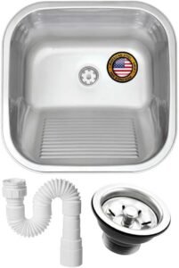 Tanque Inox Lvanderia American Steel 40X40 Fosco Acetinado 22L Inox 304 + Válvula
