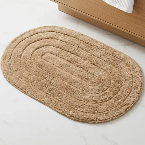 Tapete Banheiro 40x60cm Allegro Algodão Antiderrapante Oval