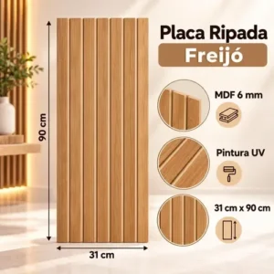 Placa Ripado Grande Mdf 6mm X 31cm X 90 Cm Facil Instalação