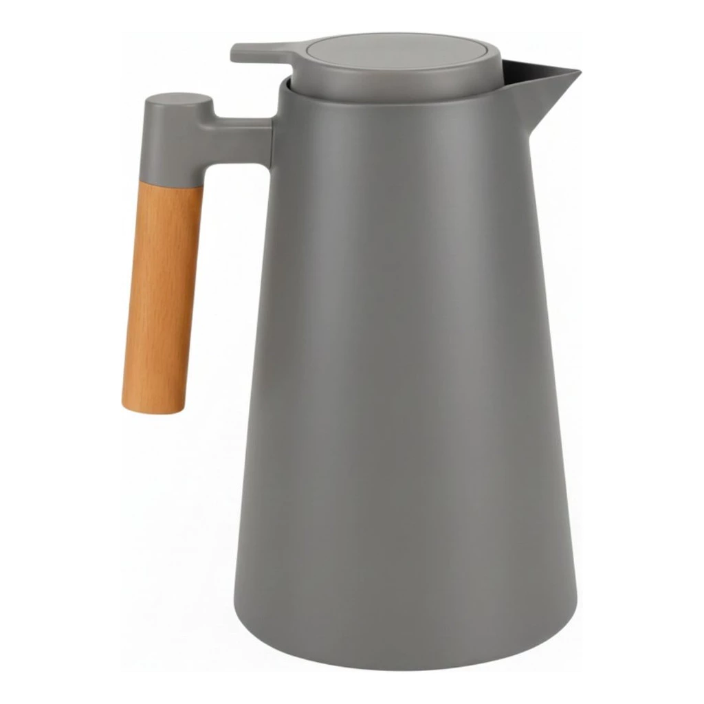 Garrafa Térmica Cabo Madeira Para Café 1l