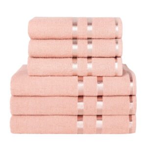 KIT 6 Toalhas Lyra (3 Banho + 3 Rosto) 100% Algodão – Majo Home.