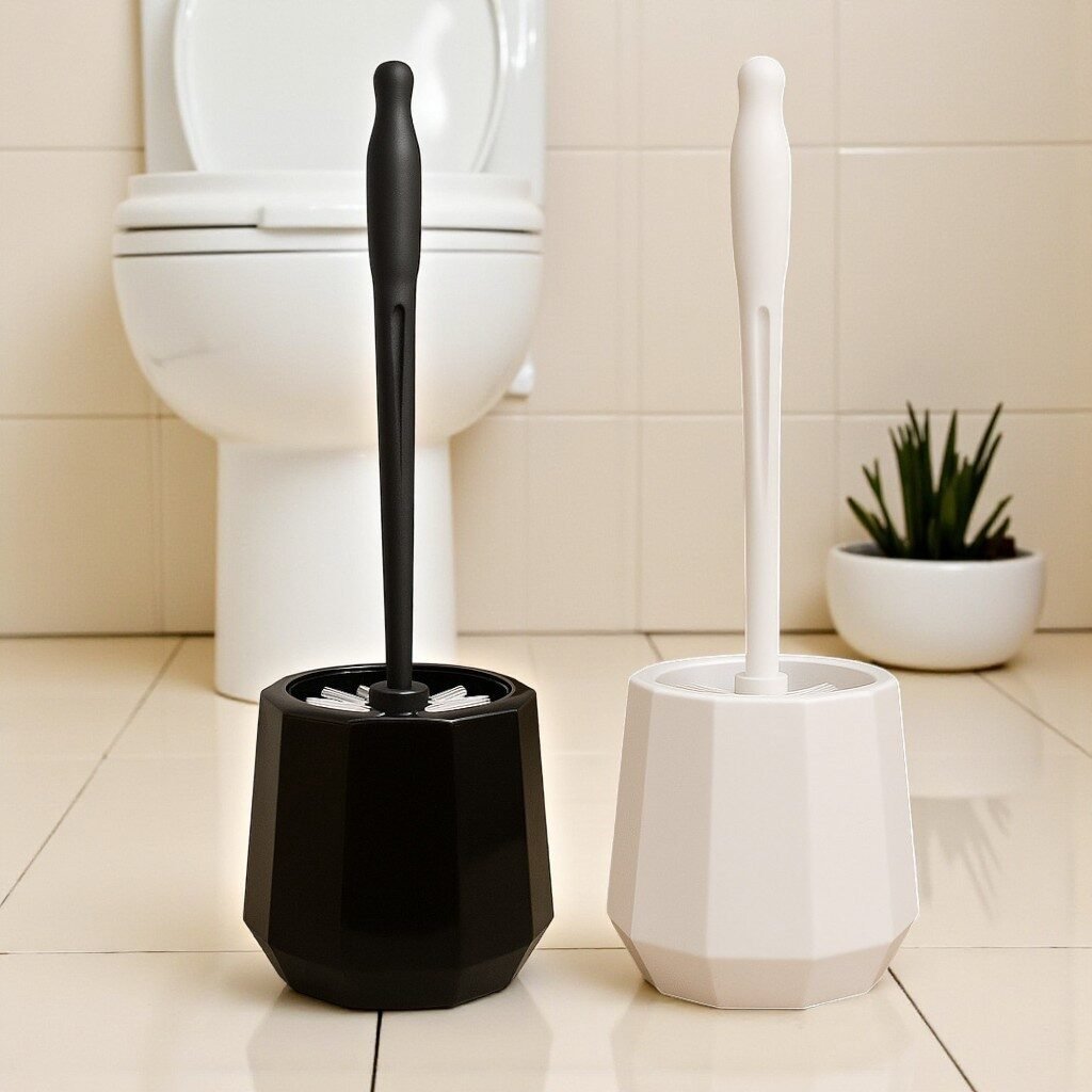 Escova Sanitária com Suporte – Escova para Vaso + Cabo Ergonômico e Cerdas Resistente